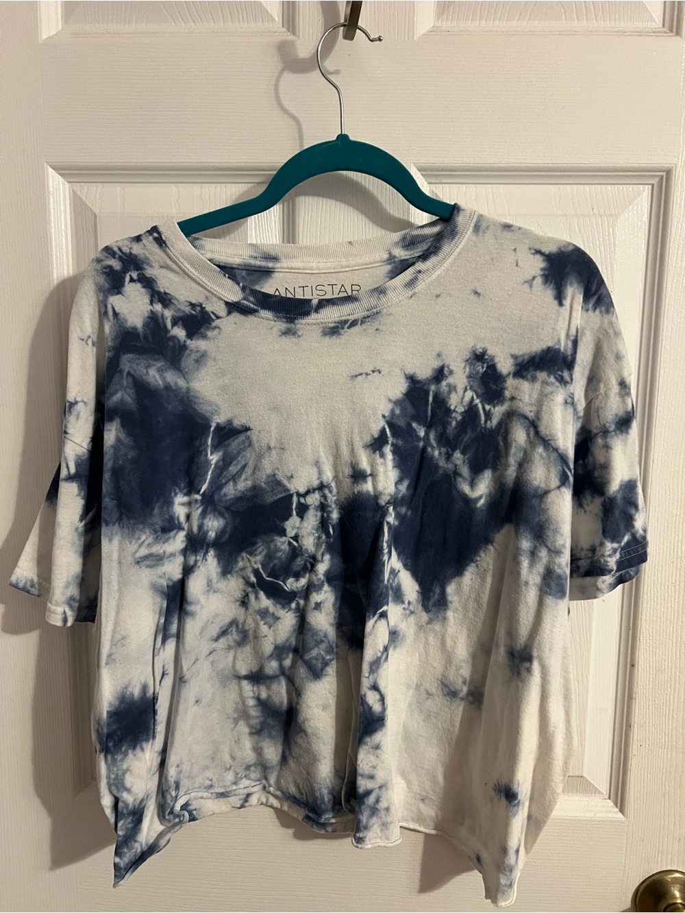 Women's Navy and White Tie-Dye Short Sleeve Tee